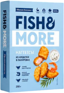 Наггетсы Fish&More из креветки в панировке, 250г