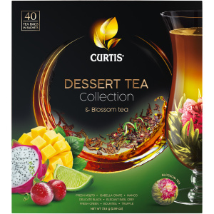 Набор чая в пакетиках CURTIS "Dessert Tea Collection & Blooming" 40 пакетиков, чай ассорти 8 вкусов 58.5г