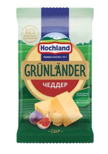 Сыр Hochland GRÜNLÄNDER Чеддер 50% 180г