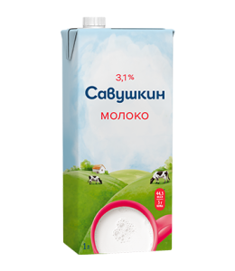 Молоко Савушкин ультрапастеризованное 3,1% 1л