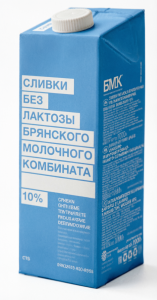 Сливки БМК безлактозные ультрапастеризованные 10% 1л