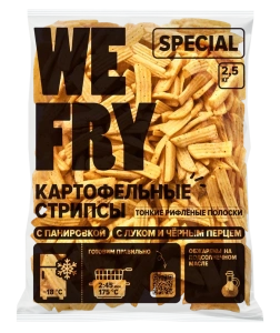 WE FRY SPECIAL: FMB21 картофельные стрипсы с панировкой, с луком и чёрным перцем 2,5 кг