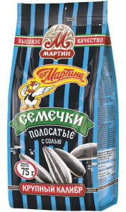 Семечки От Мартина Отборные Полосатые Обжаренные с солью 75г