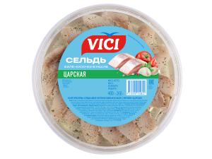 Сельдь филе-кусочки Vici Царская с укропом в масле 200 г