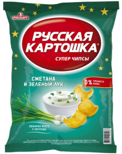 Чипсы Русская картошка Сметана и лук 80 г.