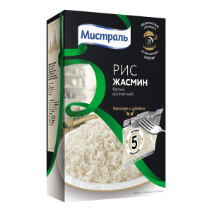 Рис МИСТРАЛЬ жасмин белый ароматный 5 шт*80г
