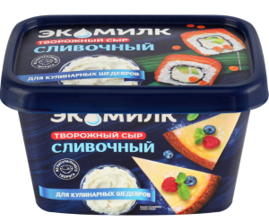 Сыр творожный ЭКОМИЛК сливочный 60% 350г