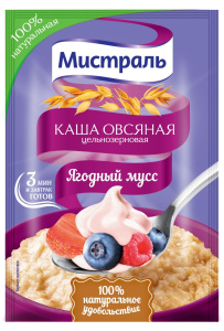 Каша Мистраль Ягоды Карелии овсяная  Ягодный Мусс 40 г