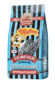 Семечки От Мартина Отборные Премиум Полосатые Обжаренные Суперсолёные 150г