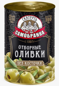 Оливки без косточки Скатерть-Самобранка 300 мл