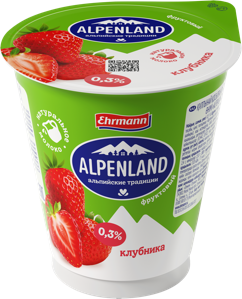 Продукт йогуртный Alpenland клубника 0,3% 320г