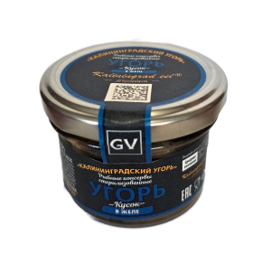 Угорь Калининградский кусочки в желе 80г  (масса рыбы 50г)