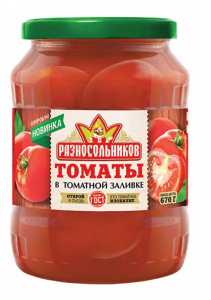 Томаты в томатной заливке ТМ Разносольников 680г
