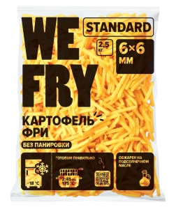 WE FRY STANDART: F76 картофель фри без панировки, 6х6 2,5 кг