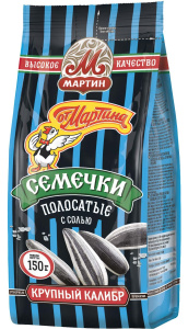 Семечки От Мартина Отборные Полосатые Обжаренные с солью 150г