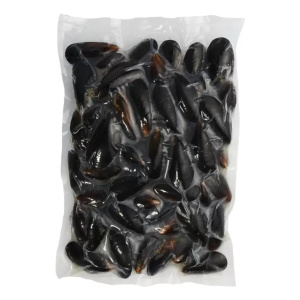 Мидии в голубых раковинах варено-мороженые 40/60 1 кг.