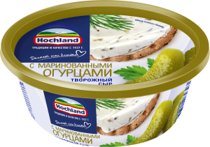 Сыр творожный Hochland с маринованными огурцами 60% 140г