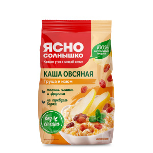 Каша Ясно Солнышко овсяная с грушей и изюмом 300 г