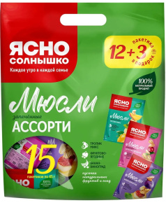 Мюсли запеченные Ассорти Ясно солнышко 675 г