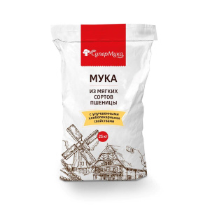 Мука пшеничная хлебопекарная  для слоеных изделий 25 кг СуперМука