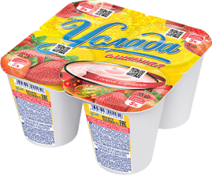 Продукт йогуртный Услада сливочная клубника 5% 4*95г