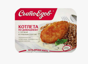 Котлета Сытоедов по-домашнему с гречкой и грибным соусом замороженная 300 г