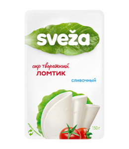 Сыр творожный Sveža сливочный 60% 150г, ломтики
