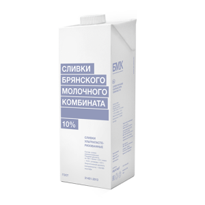 Сливки БМК ультрапастеризованные 10% 1л