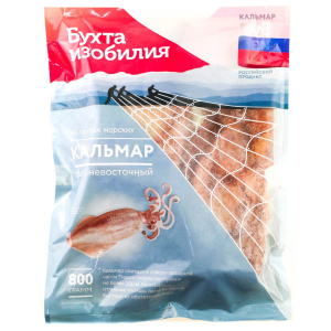 Кальмар Бухта изобилия дальневосточный неочищенный свежемороженый 800 г