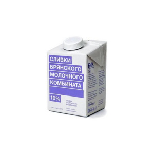 Сливки БМК ультрапастеризованные 10% 500 г.