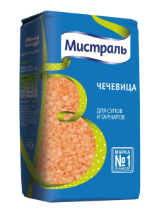 Чечевица Мистраль красная, колотая, для супов и гарниров, 450 г