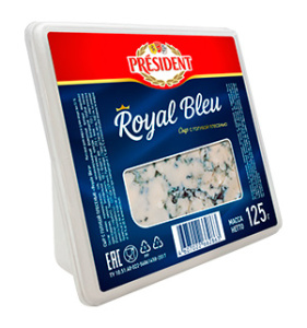 Сыр PRESIDENT Royal Bleu с голубой плесенью 55% 125г
