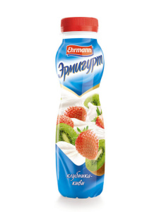 Питьевой йогурт Ehrmann Эрмигурт клубника-киви 1.2% 290 г.