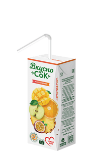 Мультифруктовый сокосодержащий напиток ВкусноСок 0,2 л.