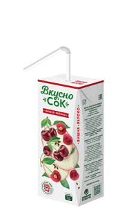 Напиток сокосодержащий ВкусноСок вишня-яблоко 0,2л