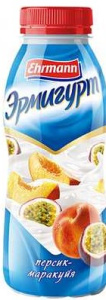 Питьевой йогурт Ehrmann Эрмигурт персик-маракуя 1,2% 420 г.