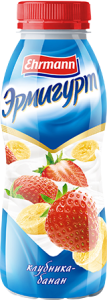Напиток йогуртный Эрмигурт клубника-банан 1,2% 420г
