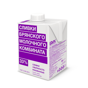 Сливки БМК ультрапастеризованные 33% 500г