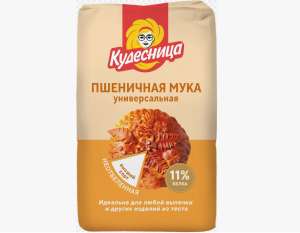 Мука пшеничная КУДЕСНИЦА универсальная, хлебопекарная высший сорт 2кг