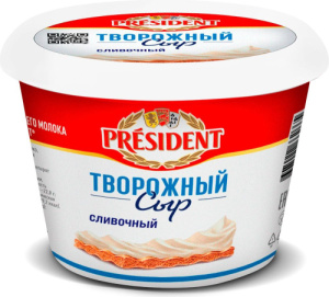 Сыр творожный PRESIDENT сливочный 56% 140г