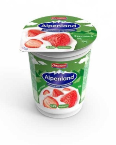 Йогурт Alpenland клубника 0.3% 320 г.