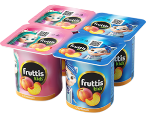 Продукт йогуртный Fruttis Kids персик 2,5% 4*110г