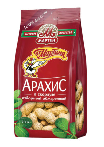 Арахис От Мартина отборный в скорлупе обжаренный без соли 200 г