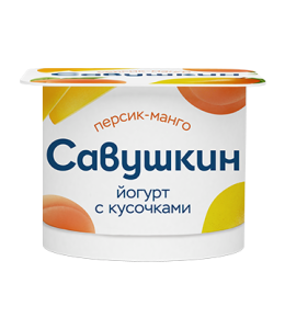 Йогурт Савушкин персик-манго с кусочками 2% 4*120г