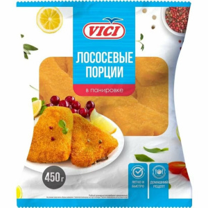 Лососевые порции Vici в золотистой корочке 450 г