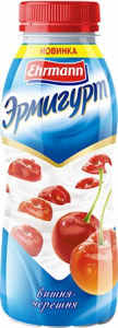 Питьевой йогурт Ehrmann Эрмигурт вишня-черешня 1,2% 420 г.