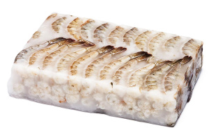 Креветки свежемороженые без головы 21/25 блок 1,8 кг.