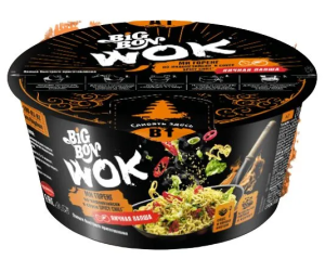 Лапша яичная BIG BON WOK Ми горенг по-индонезийски в соусе Spicy Chili 85г
