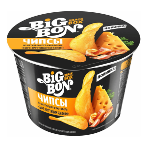 Чипсы картофельные Big Bon сыр с хрустящим беконом 70 г