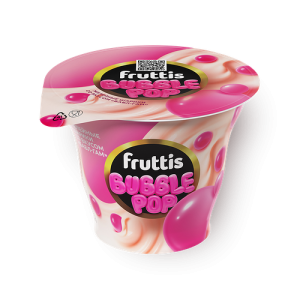 Продукт йогуртный Fruttis BUBBLE POP вкус бабл-гама и лопающиеся шарики с соком 4,4% 180г